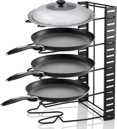 Opberghouder voor braadpan deksel - Verticaal & Horizontaal Verstelbaar - Pannenhouder voor Aanrecht