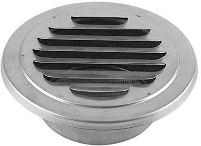 Dailygoods - Roestvrij Stalen Ventilatierooster - Wand Air Vent - Insectenbescherming - Rond - Mooi Design - Voor Badkamer en Keuken - 10 x 5 cm