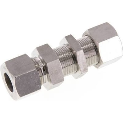 16S RVS Rechte Snijringkoppeling Schotdoorvoer 400bar ISO 8434-1