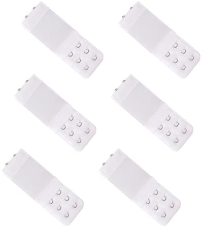 Dailygoods- Beha-verlenging 6 stuks - Zacht/Comfortabel - Elastisch - Roestvrijstalen Haken - 3 Rijen/2 Haken - Ademend Katoen - Bh-extender