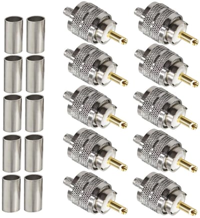 Coaxiale Adapters - RF Connectoren - Signaal Overzetten - Vergulde Contacten - 10 stuks - Zilver Goud
