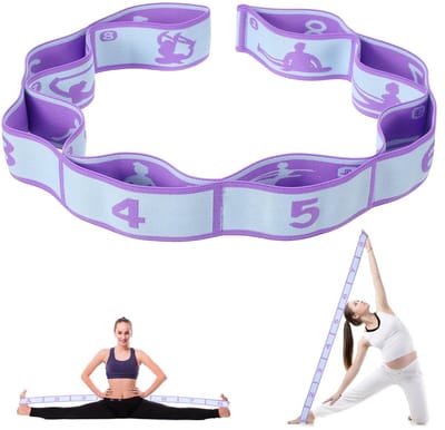 Dailygoods- Yoga Stretchband 8 Lussen - Elastische Gymnastiekband - Fitnessband - Stretch Riem - Duurzaam Polyester/Latex - 86,5 cm Lang