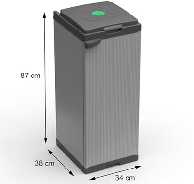 Kast voor Afvalscheiding - Eenvoudig te Monteren, Modulair Systeem, Geschikt voor Vuilniszakken 80-110 L - Weerbestendig en Robuust - 34 x 38 x 87 cm
