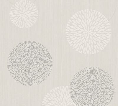 BLAADJES BEHANG | Cirkels - Beige Grijs Creme - A.S. Création Casual Living
