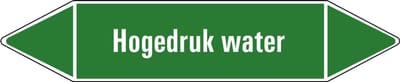 Hogedruk water leidingmarkering op vel 75 x 17 mm - 8 per vel