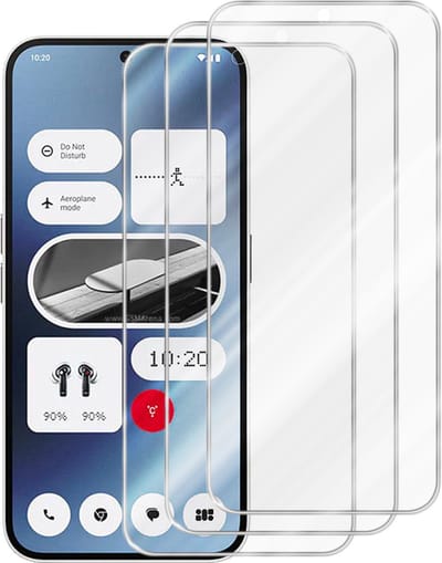 Cadorabo 3x Screenprotector geschikt voor Nothing Phone 2a - Beschermende Pantser Film in KRISTALHELDER - Getemperd (Tempered) Display beschermend glas in 9H hardheid met 3D Touch