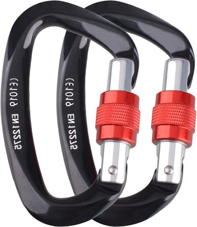 Robuuste 25KN Aluminium Karabiner voor Kamperen, Vissen en Wandelen - Lichtgewicht en Duurzaam Accessoire