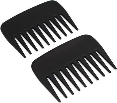 2x Professionele Brede Tand Kam - Anti-Statische Ontwarrende Styling Kam voor Krullend en Nat Haar