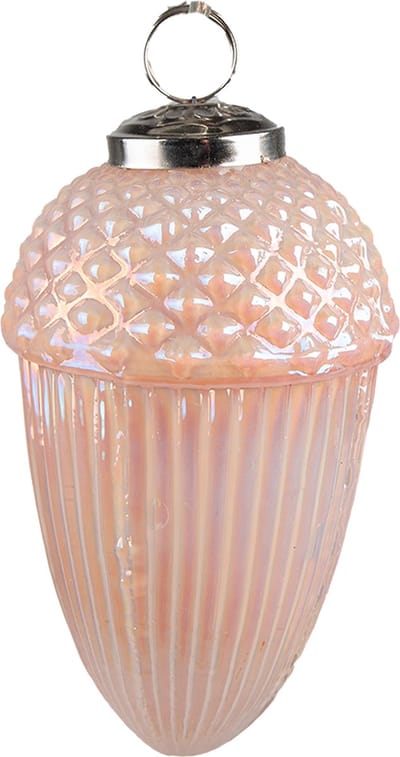 Clayre & Eef Kerstbal Overig Ø 7 cm Roze Glas Kerstballen