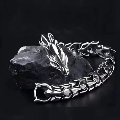 Armband - draak - schakelarmband - roestvrij staal - origineel - Viking look - stoer - smartkabel