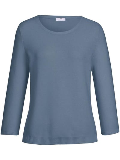 Trui ronde hals 100% SUPIMA® katoen Van Peter Hahn blauw