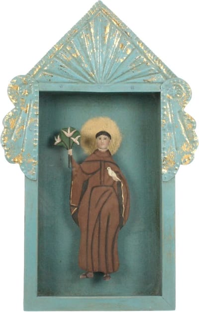 Sint-Antonius in kastje turquoise 18,5x4x29cm