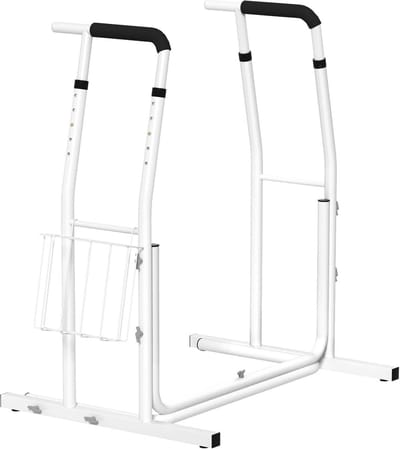 Mobiele WC-opstahulp met opbergmand - Verstelbare toiletsteun met antislip voor optimale veiligheid