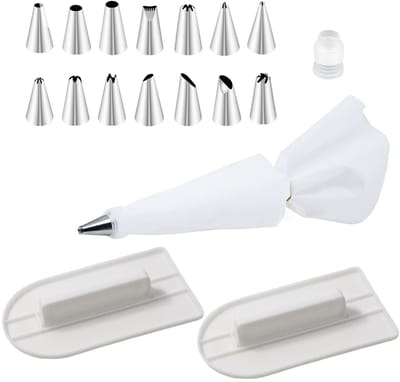 Dailygoods- Taartstrijkers Set 18-delig - Fondant Glazuur Gereedschap - Taart Decoratie - Cake Smoother - Glazuur Spuiten - Duurzaam Materiaal - Taartdecoratie
