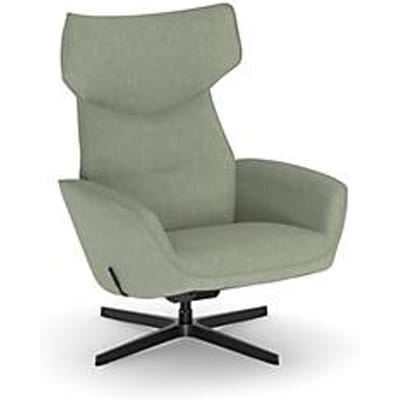 Nowy Styl draaistoel Otuli, met armleuningen, schommelfunctie, B 510 x D 525 x H 455 mm, polyester bekleding/aluminium, saliegroen/zwart