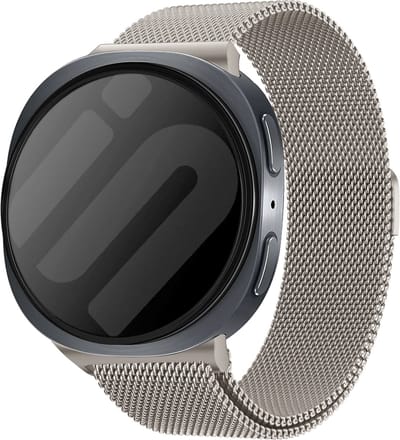 Strap-it Milanese band - Milanees mesh bandje geschikt voor Samsung Galaxy Watch 9 (40/44mm) / Watch 8 (40/44mm) / 8 Classic (46mm) - sterrenlicht / starlight