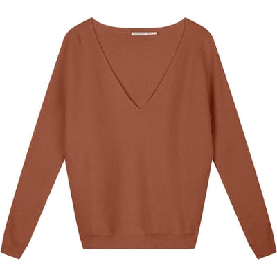 EsQualo Sweater Lurex Bat Sleeve Copper Brown Maat: XXL | Sweaters Outlet | Dames | Bruin