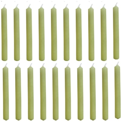 Rustik Lys - Potloodkaarsen - Extra smal - 1,2 cm - Olijfgroen - Klein - 20 stuks - 1,2 x 10cm