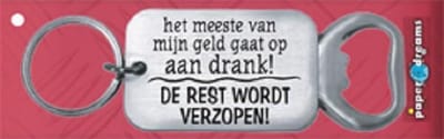 Paperdreams Sleutelhanger/opener meeste geld
