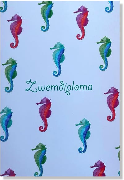 Zwemdiploma Gehaald - Wenskaart - 12x17cm - Gevouwen kaart inclusief envelop