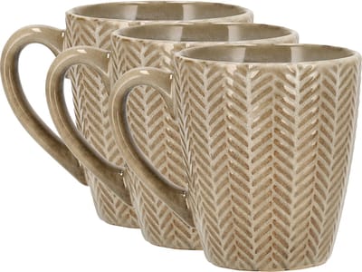 Koffiekopjes Set van 3 – Keramische Koffiebekers 200ml met Oor – Aardewerk Koffiemokken & Theemokken – Kleine Mokken voor Koffie, Cappuccino & Espresso