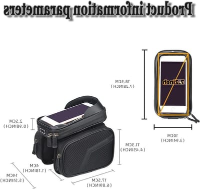 Fietsframetas Bovenbuis - Fietstas Telefoonhouder - Fietsen Navigatie - Waterdicht Touchscreen - 2 Liter Inhoud - Zwart