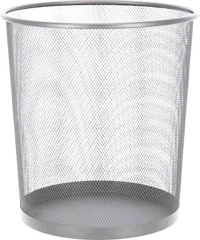 Gerimport Prullenmand - 9L - metaal - zilver - prullenbak - 19 x 23 x 27 cm