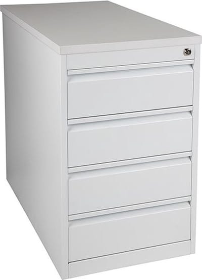 Praktische standcontainer 3 lades diep 60CM kleur Licht grijs (Ral 7035) topblad Ahorn