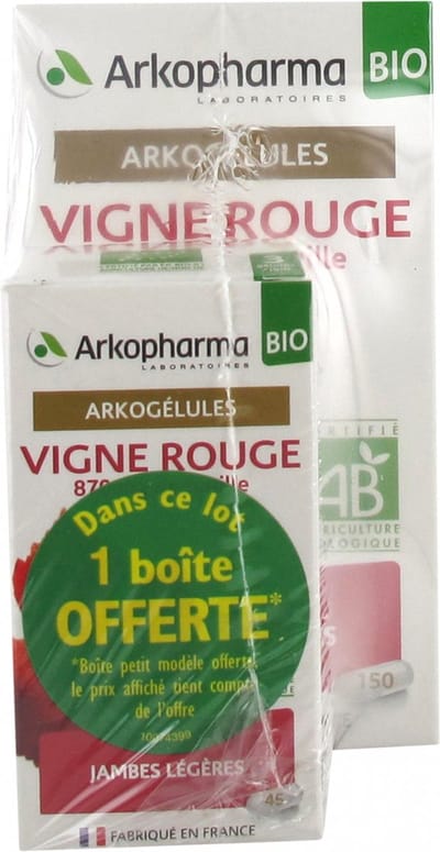 Arkopharma Arkogélules Vigne Rouge Bio 150 Gélules + 45 Gélules Offertes