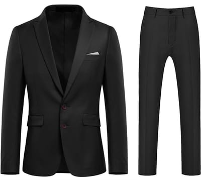 ALLTHEMEN Heren Twee knoops Pak Middenspleet - Tonsurton pantalon met 9 utility zakken -M
