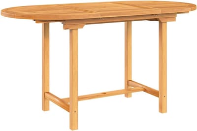 Uitschuifbare tuintafel - Buiten eettafel - Gezellig dineren - Massief teakhout weerbestendig - 110-160x80x75cm - Bruin