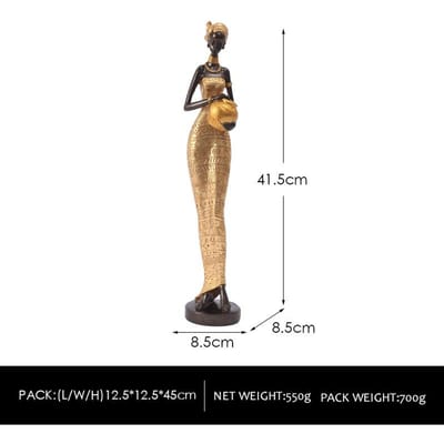 Retro Afrikaanse Zwarte Vrouwen Ornamenten Creatieve Huis Kunst Figuur Sculptuur Model Kamer Ingang TV-meubel Decoratie brown