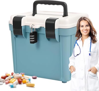 Opbergdoos met slot - Documentenkluis - Veilige opslag - Cijfercombinatie slot - 4 Liter inhoud - Blauw