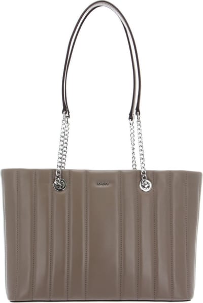 DKNY Leren Shopper Schoudertas Seva Tote Toffee / Silver Lichtbruin