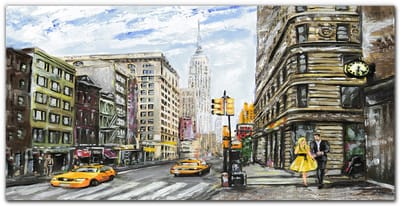 Tulup Canvas Doek Foto - New York Schilderijen Op Canvas Doek - 100 cm x 50 cm - Veelkleurig Foto Canvas - Vintage Canvas Decoratie - Canvas Doek Foto - Canvas Schilderijen voor de Slaapkamer