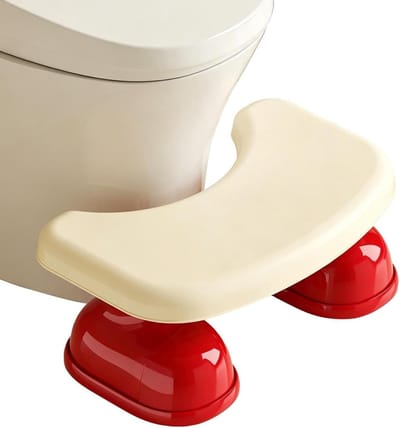 Toilet Opstapbankje - Hurk Verhoger - Makkelijke Toiletgang - Antislip Afgeronde Hoeken - 395x25x165cm - Rood