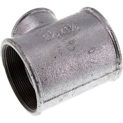 Rp 2 1/2'' x Rp 1 1/2'' Verzinkt Gietijzeren T-stuk 25 Bar - FL3T-F-IZ-212R-112R