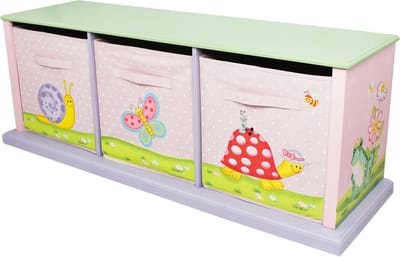 Teamson Kids 3 Afdeling Speelgoedopslag Voor Kinder - Kinderslaapkamer - Magische Tuin Ontwerp