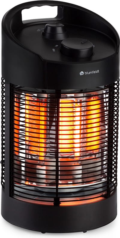 Klarstein Infraroodverwarming, Terrasverwarmer voor binnen met 360° oscillatie, Veilige elektrische verwarming, Energiezuinige verwarming met IPX4, Terras-terrasverwarmer, 700 W