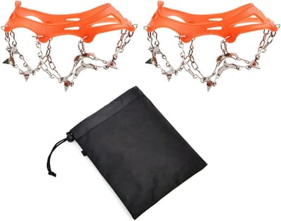 Antislip Klimhaken - IJsgrijpers Schoen - Veilig Lopen Sneeuw - 13 Sterke Tanden - Maat L - Oranje