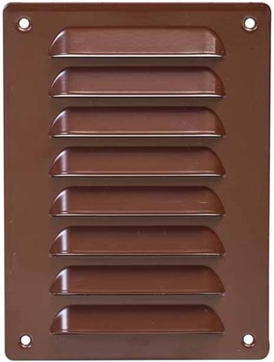 Metalen ventilatierooster vierkant 140x190 mm bruin - MR1419B