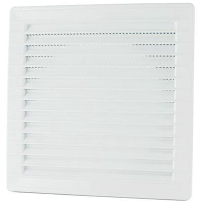 Ventilatierooster met Insectenbescherming en Lamellen Ø 100 mm - Hoekig kunststof