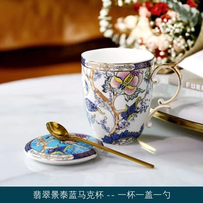 Tasse à café en porcelaine de style chinois, tasse en céramique de grande capacité, tasse de couple de personnalité de haute valeur, tasse cadeau créatif M