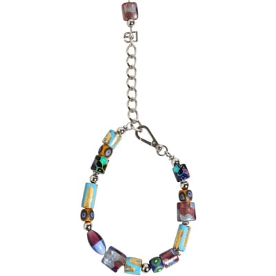 Multikleurige Murano Glazen Kralen Messing Zamak Ketting