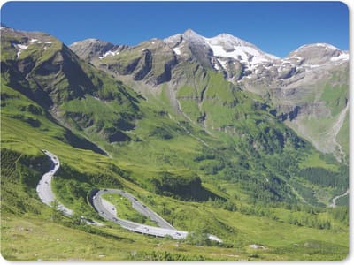 Muismat Großglockner - De Grossglockner weg die door de Oostenrijkse Alpen muismat rubber - 23x19 cm - Muismat met foto