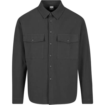 Urban Classics - Basic Crepe Overhemd - S - Zwart