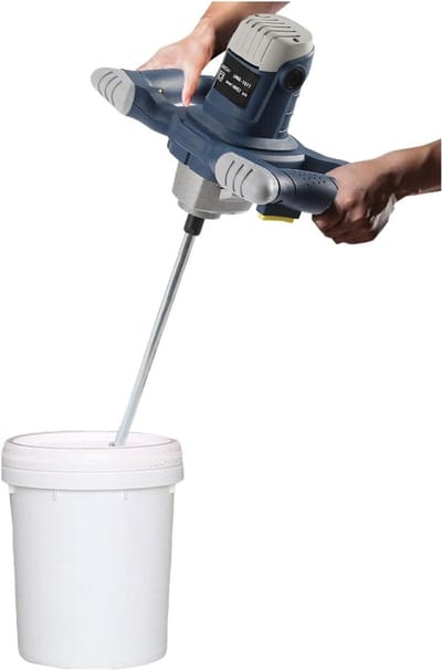 Roerapparaat Mortelmixer - Betonmixer Kleurmixer - Mengen van Materialen - 6 Snelheden Instelbaar - 2400 W - Blauw
