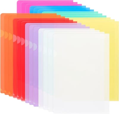 Documentenmap A4 Formaat met Compartimenten voor Papieren en Mappen, Ideaal voor Kantoor en School (25 Stuks, 8 Kleuren)