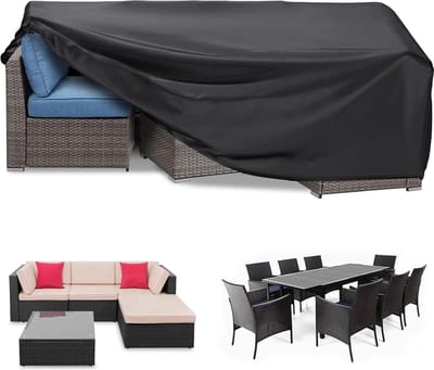 Tuinmeubelhoes waterdicht zware 420D Oxford stof 240 x 140 x 90 cm rechthoekige hoes - voor tuintafel en tuinstoelen - anti-UV - rotan tuinmeubelset - extra groot