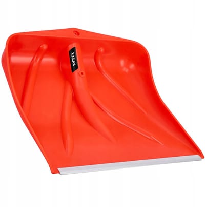 KADAX Oranje sneeuwschep, sneeuwschep zonder steel, sneeuwschuiver, sneeuwruimer met aluminium rand, kunststof sneeuwschep, sneeuwschep (1, breedte: 46,5 cm)
